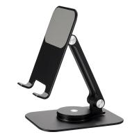 iCreate Metal Holder Stand 360° Rotation and Foldable for Phone and Tablet - Black