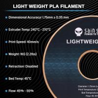 SainSmart-Light-Weight-Filament-1-75mm-LW-PLA-Low-Density-Active-Foaming-3D-Printer-Filament-for-RC-Planes-Drone-Parts-and-Cosplay-Black-PLA-Filamen-3