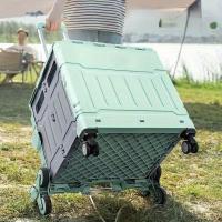 Sports-Outdoors-Foldable-multi-functional-cart-with-a-lid-portable-rolling-cart-with-8-wheels-for-mobile-storage-office-foldable-aluminum-window-frame-handle-green-3