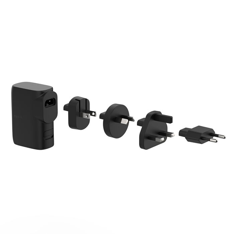 Belkin BoostCharge 25W Hybrid Wall Charger with 5K Powerbank and Travel Adapter Kit (BPZ003bt1MBK-B6)