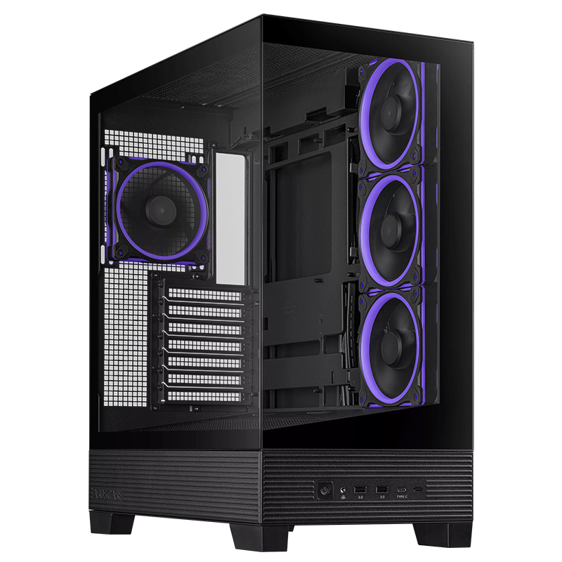 Asus A31 Plus ARGB TG Mid Tower ATX Case - Black (A31 PLUS TG ARGB BLACK)