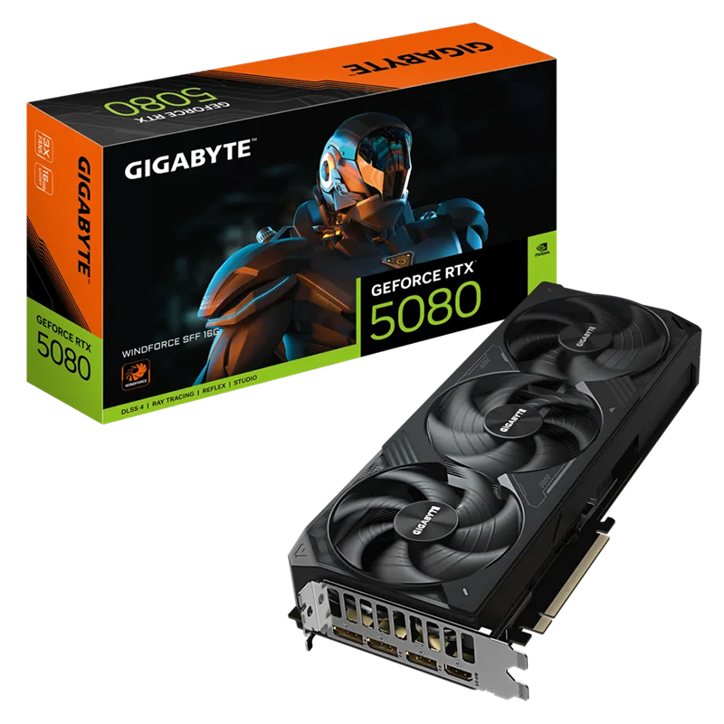 Gigabyte GeForce RTX 5080 Windforce SFF 16G Graphics Card (GV-N5080WF3-16GD)