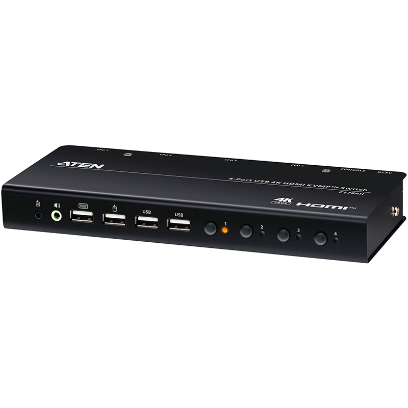 Aten 4 Port USB 4K HDMI KVMP Switch with Cables Included (CS784H)