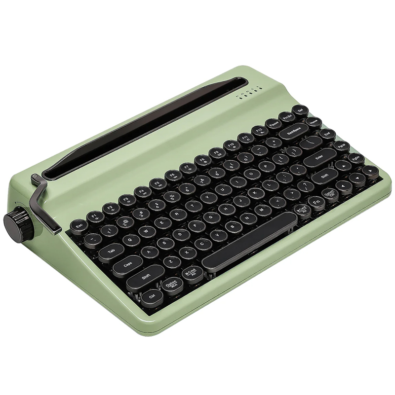 YUNZII QL75 Retro Typewriter QMK/VIA Green Mechanical Keyboard - Onyx Tactile Switch (KBYZQL75GROX)