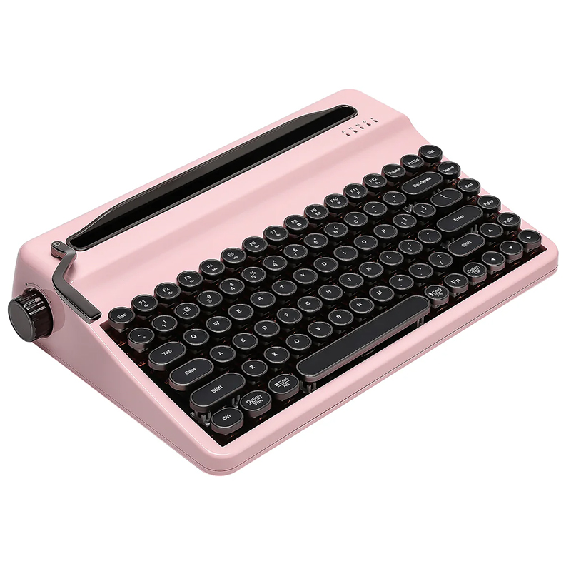 YUNZII QL75 Retro Typewriter QMK/VIA Pink Mechanical Keyboard - Onyx Tactile Switch (KBYZQL75PKOX)
