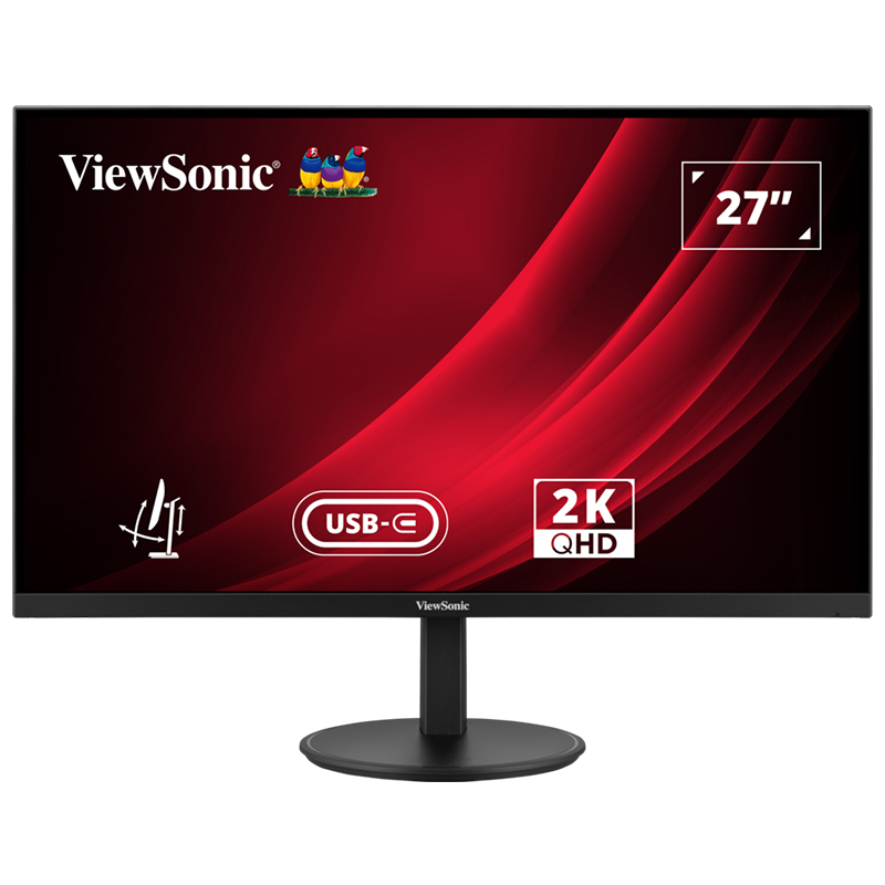 ViewSonic 27in QHD 75Hz SuperClear IPS Ergonomic Monitor with USB-C and Dual Speakers (VG2708U-2K)