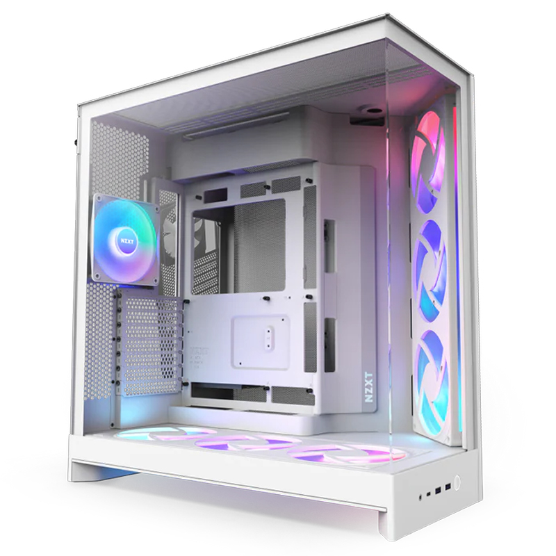 NZXT H9 Flow RGB+ Mid-Tower ATX Case - White (CM-H92FW-P1)