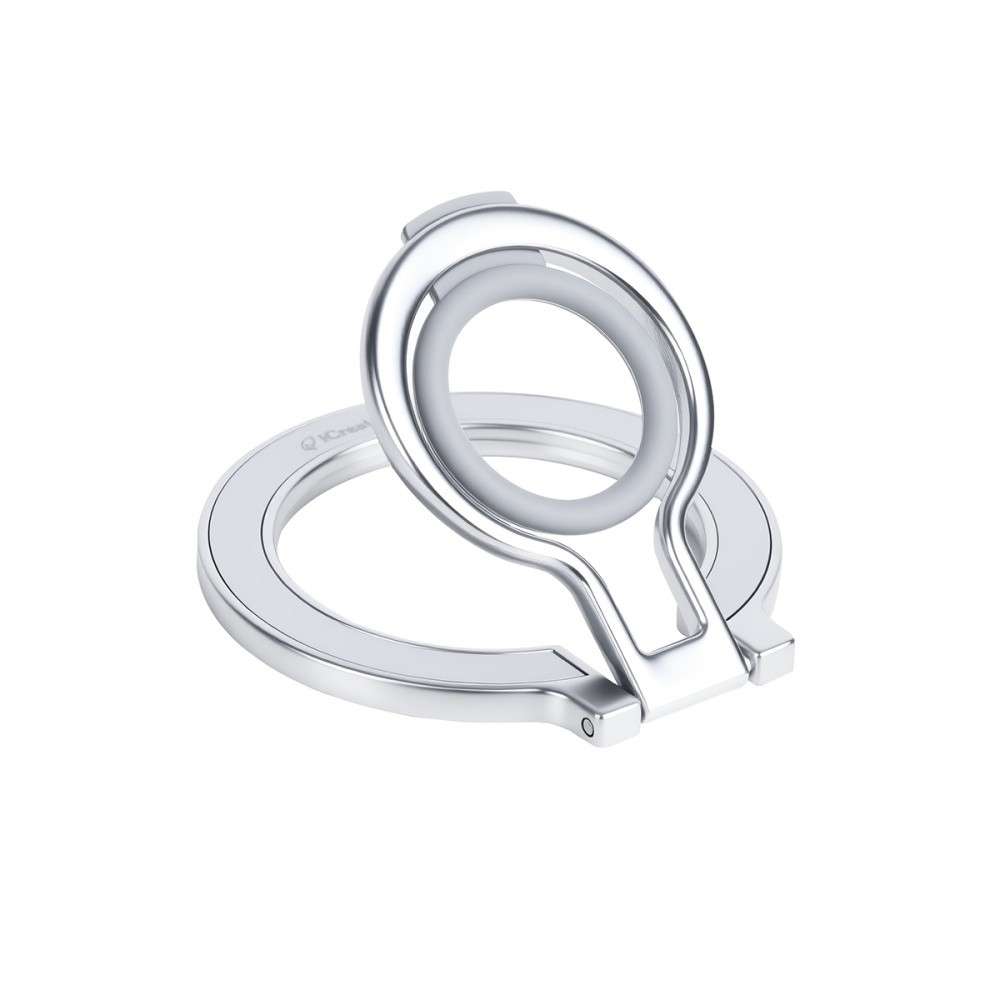iCreate Magnetic Metal Kickstand Ring Stand Compatible for  MagSafe and Android Smartphones - Silver