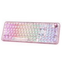 YUNZII X98 Transparent QMK/VIA Pink Mechanical Keyboard - Snow Linear Switch (KBYZX98PKSNOW)