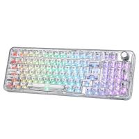 YUNZII X98 Transparent QMK/VIA White Mechanical Keyboard - Snow Linear Switch (KBYZX98WHSNOW)