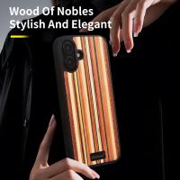 for iPhone 15 Pro Max Magnetic Wood Case. Unique & Classy Shockproof Protective Cover. Compatible with MagSafe Magnetic Charging. (Color Wood, iPhone