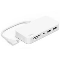 Belkin Connect USB-C 6-in-1 Multiport Hub with Mount (INC011btWH)