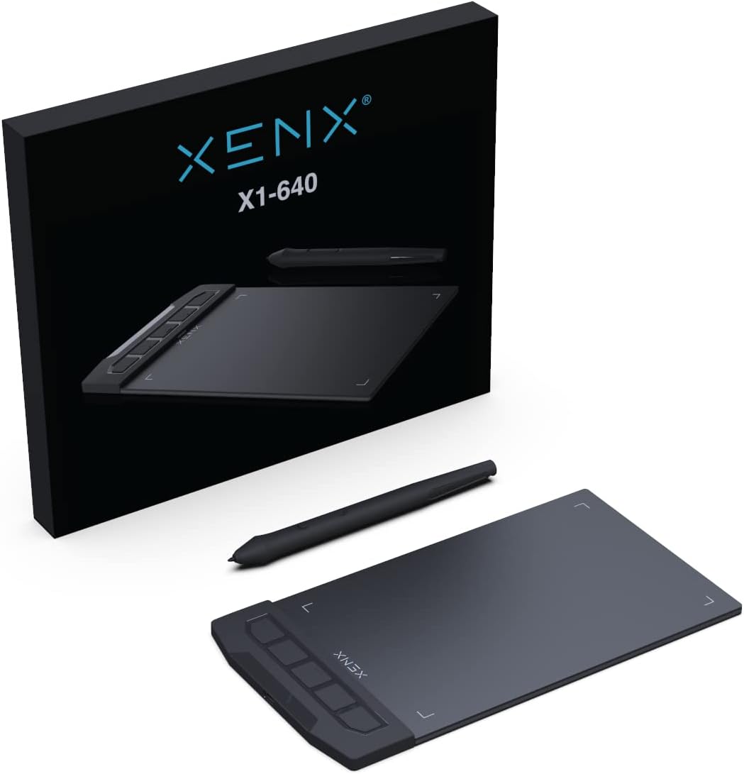 XENX X1-640 Ultra-thin Graphic Drawing Tablet 6x4 inch with 8192 Pressure Levels Battery-Free Pen for Digital Art, Design, E-learning/Online Classes