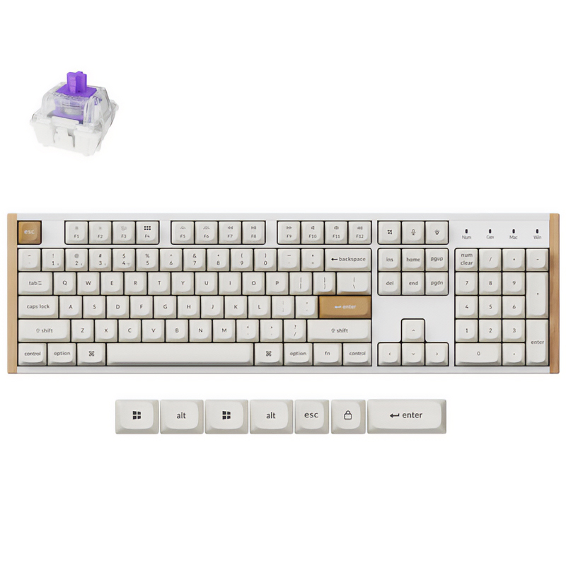 Keychron K10 HE Wireless Magnetic Switch Special Edition White Keyboard - Gateron Double-Rail Magnetic Nebula Switch (KBKCK10HQ1)