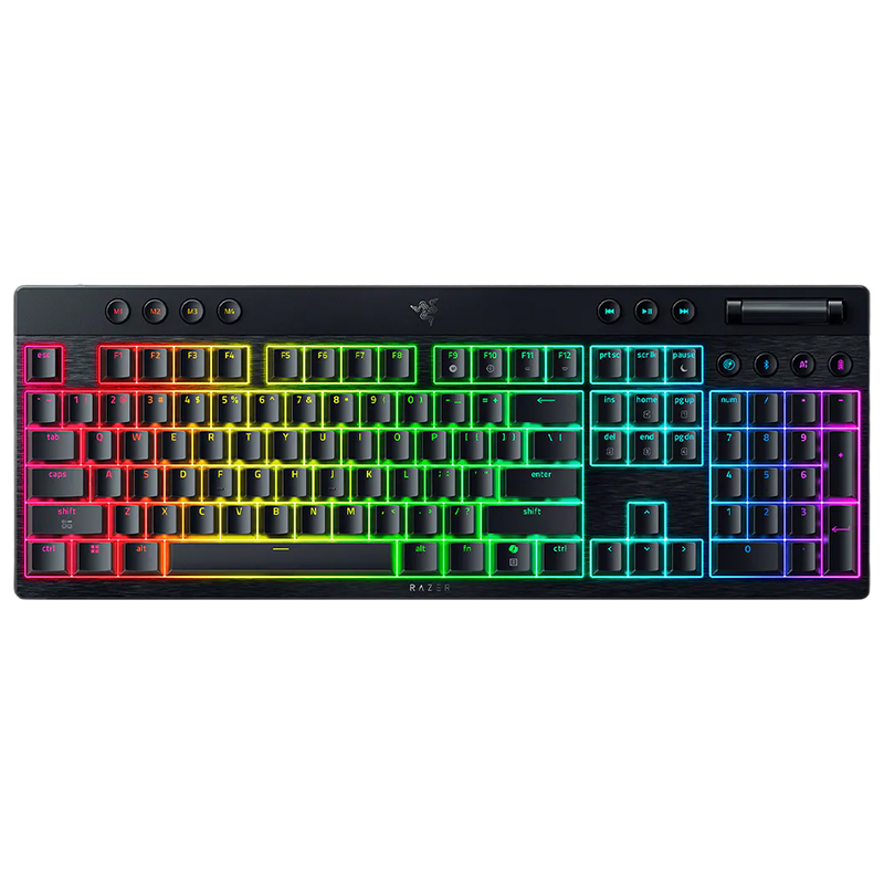 Razer BlackWidow V4 Low-profile HyperSpeed Wireless Gaming Keyboard - Green Clicky Switch (RZ03-05270100-R3M1)