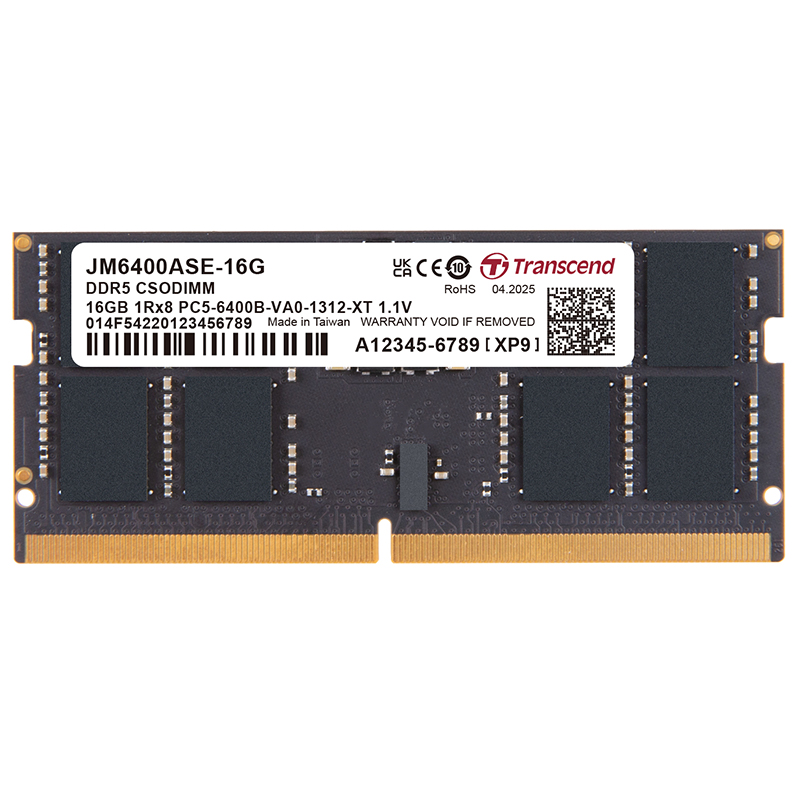 Transcend 16GB (1x16GB) JM6400ASE-16G 6400 CL52 CSODIMM DDR5 RAM