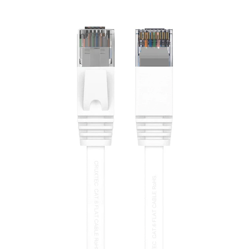Cruxtec CAT6 UTP Flat Ethernet Cable - 1m White (FC6-010-WH)