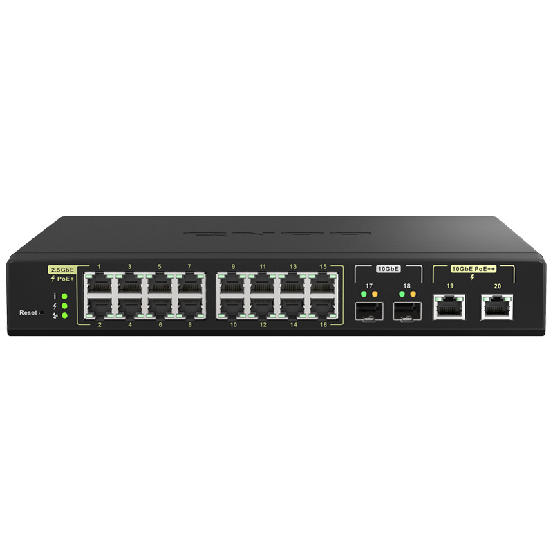 QNAP 16-Port 90-watt 10GbE PoE++ and 30-watt 2.5GbE PoE+ Managed Switch (QSW-M2116P-2T2S)