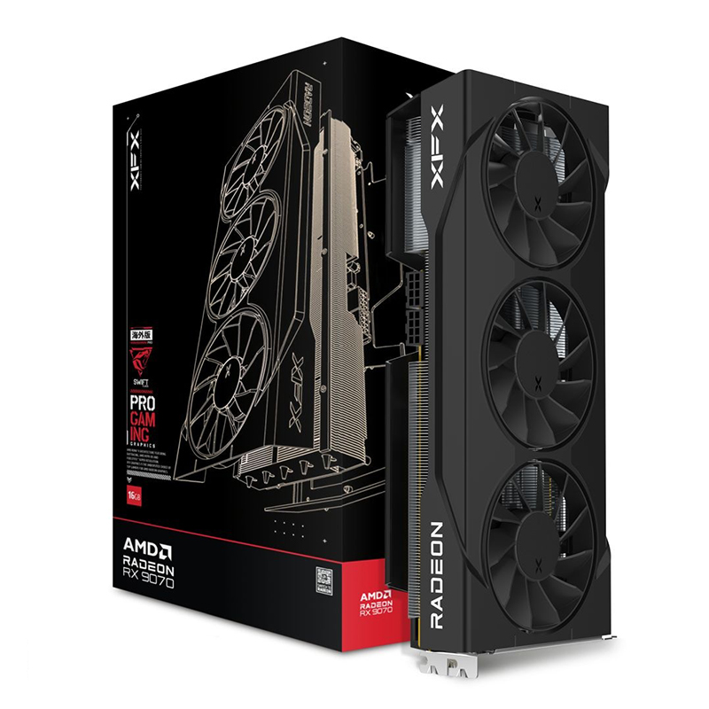 XFX Swift AMD Radeon RX 9070 OC Triple Fan Gaming Edition 16G Graphics Card (RX-97SWFT3B7)