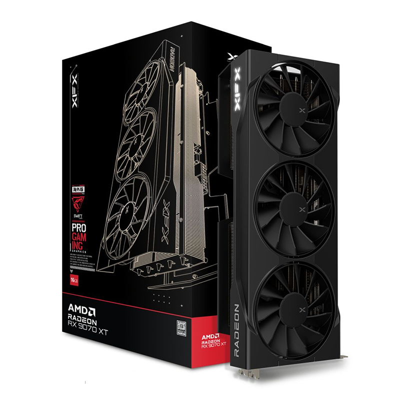 XFX Swift AMD Radeon RX 9070 XT Triple Fan Gaming Edition 16G Graphics Card (RX-97TSWF3B9)