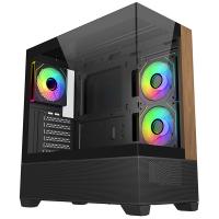 Cooler Master Elite 690 Wood ARGB ATX Case - Black (E690-KHNN-S00)
