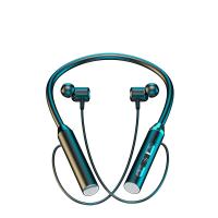 Bluetooth wireless headset neck hanging sports dual ear in neck hanging type with ultra long standby battery life G01-black