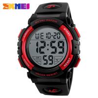 Men's large dial waterproof watch multifunctional outdoor sports trend electronic watch 1258-red