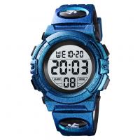 Men's large dial waterproof watch multifunctional outdoor sports trend electronic watch 1266-blue long