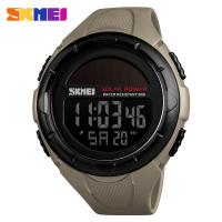 Multi functional solar assisted power supply men's watch waterproof outdoor sports fashion electronic watch 1405-khaki