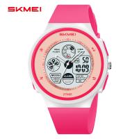 Multi functional sports waterproof electronic watch for students, male and female electronic pointer dual time watch 2346-rose red
