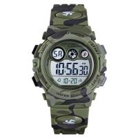 Single display electronic watch, student children's sports multifunctional shockproof and waterproof watch 1547-armygreen