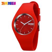 Student silicone waterproof pointer watch simple men's and women's jelly colored gift electronic watch 9068-red