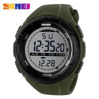 Trendy and fashionable men's functional waterproof sports electronic watch, mountain climbing outdoor large dial watch 1025-armygreen
