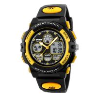 Waterproof multifunctional sports watch electronic student children's electronic watch 1163-yellow