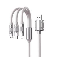 One to three data cable 120W fast charging TYPE-C three in one mobile phone charging cable aixian001-white