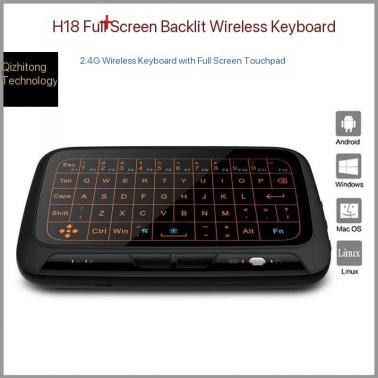 H18+Backlit 2.4G Wireless Full Screen Touch Invisible Keyboard Air ...