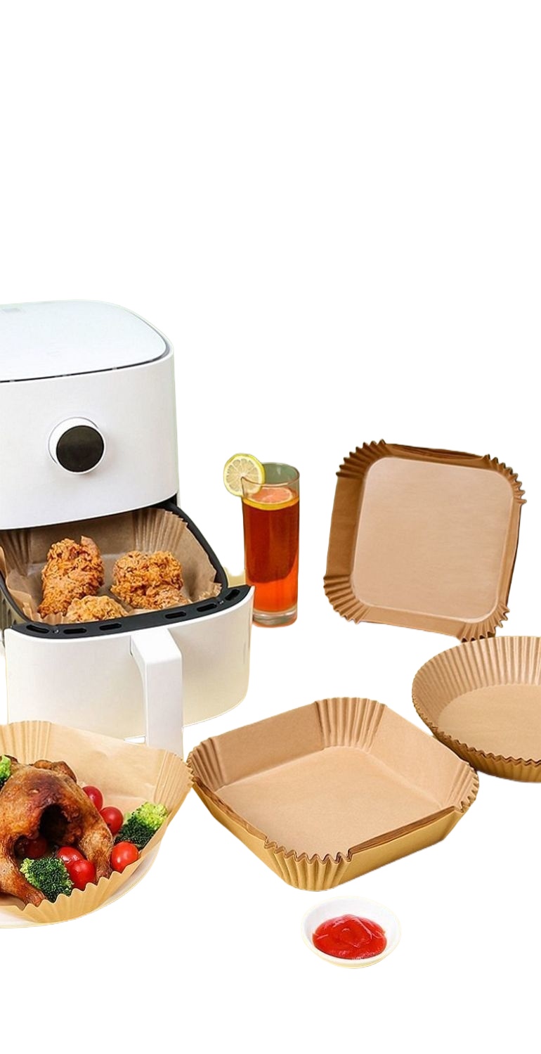 Disposable high-temperature resistant square edible silicone paper for air fryers, ovens, barbecue, baking, and oil absorption