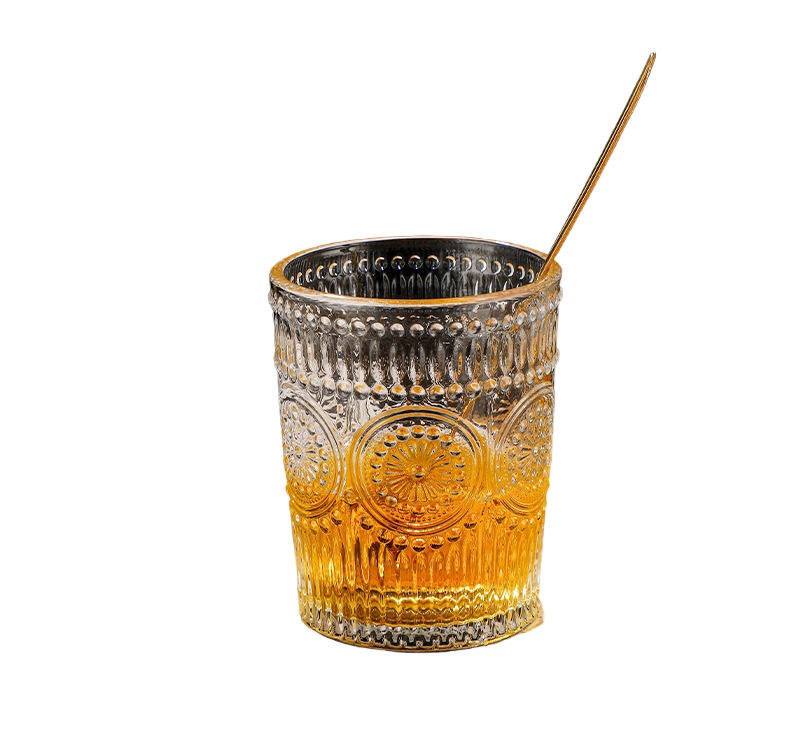 Food - grade certified 300ml glass water cup, suitable for home use with whisky and wine. Heat - resistant, a must - have for family gatherings