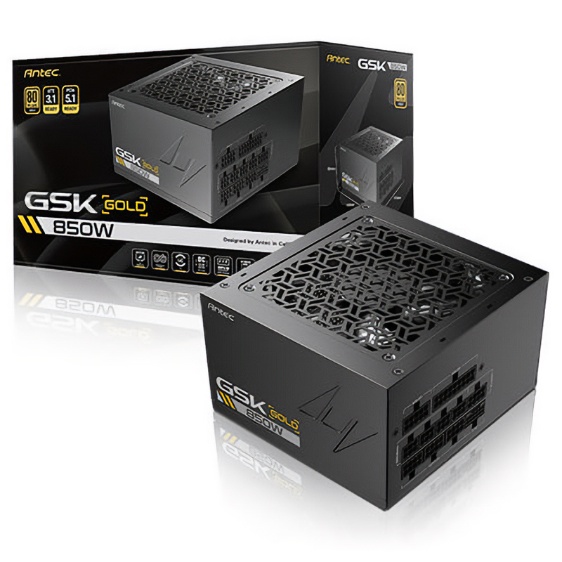 Antec GSK850 V2 850W 80+ Gold Fully Modular PCIe 5.1 ATX 3.1 Power Supply - Black (GSK850 V2 AU)