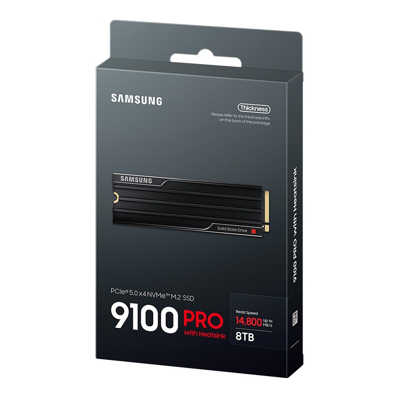 Samsung 8TB MZ-VAP8T0CW 9100 Pro 2280 PCIe 5.0 M.2 NVMe SSD with Heatsink