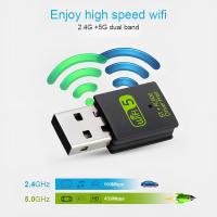 Bluetooth WiFi USB Adapter External Wireless Network Receiver Dual Band 2.4/5GHz 600Mbps Mini WiFi Dongle for PC/Laptop/Desktop Black