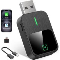 2-in-1 Wireless CarPlay & Android Auto Adapter, Plug & Play CarPlay Dongle Converts Wired to Wireless, Fast Auto-Connect, No Delay, USB A/Type-C Mini