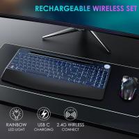 2.4G wireless RGB backlight adjustable keyboard and mouse set mute keyboard and mouse set