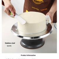 Knives-Scissors-Cutting-Boards-Complete-set-of-baking-supplies-Stainless-steel-butter-scraper-9-inch-cream-smoother-with-plastic-handle-and-cake-spatula-3-piece-set-3