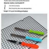 Knives-Scissors-Cutting-Boards-Complete-set-of-baking-supplies-Stainless-steel-butter-scraper-9-inch-cream-smoother-with-plastic-handle-and-cake-spatula-3-piece-set-4