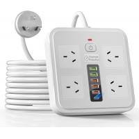 Powerboard USB 10in1 Power Board with Surge Protection Smart USB C Power Board with 4-Outlets Wall Mountable Powerboard with 2M Power Extension White