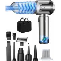 Car Vacuum Cleaner Cordless, 22000PA High Power Suction, 4-in-1 Multifunctional Design, Brushless Motor, Rechargeable, Grey, Handheld, 40 Min Runtime