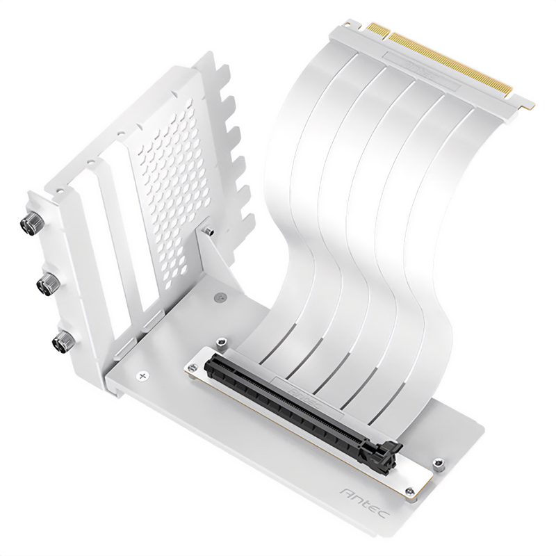 Antec 200mm Adjustable Vertical Bracket High Performance PCIe 4.0 RTX40 Riser Cable - White (AT-RCVB-W200-PCIE4-RTX40)
