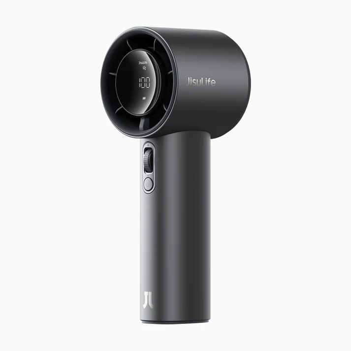 JISULIFE Handheld Fan Pro1S,5000mAh Battery USB Rechargeable,Speed(1-100) Adjustable, Brushless Motor, Metal Body,Digital Display 2025- Grey