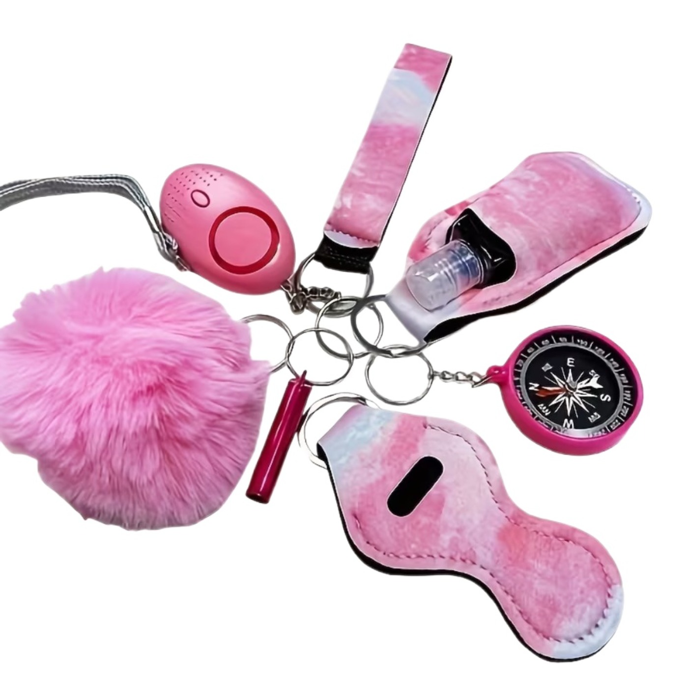 Self Defense Keychain Set Women Personal Portable Safety Alarm Key Ring